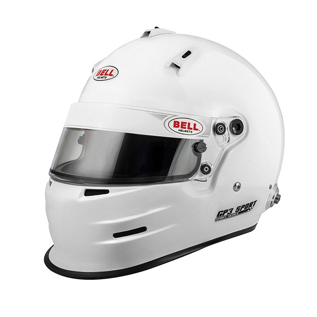 Druipend Voorvoegsel privacy Bell GP3 Sport White Car Racing Helmet incl. HANS - helmade Motorsports  Helmets